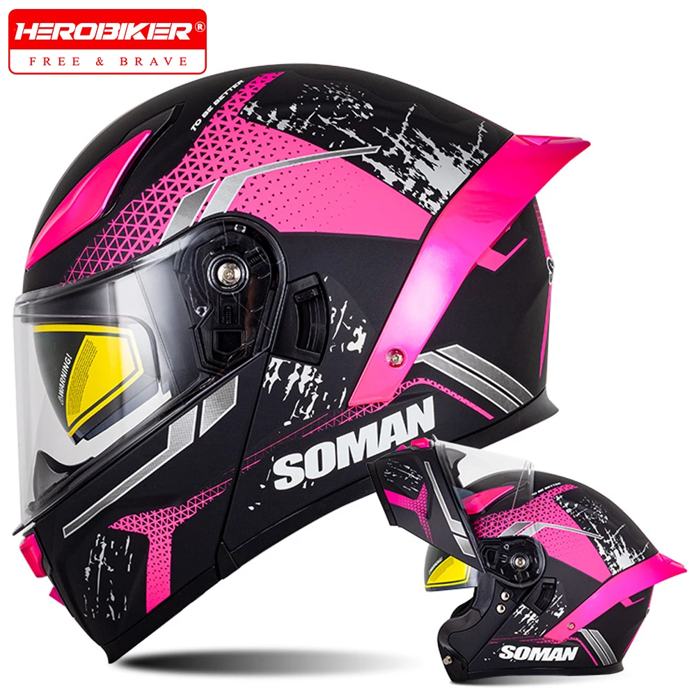 Dual Visor Moto Flip Up Helmet Motorcycle Helmets Full Face Helmet Double Lens Modular Riding Helmet Scooter For Men And Women
Dual Visor Moto Flip Up Helmet Motorcycle Helmets Full Face Helmet Double Lens Modular Riding Helmet Scooter For Men And Women