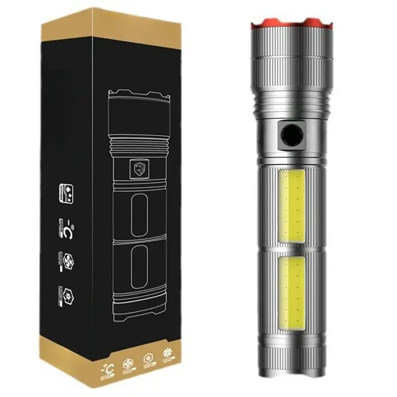 Portable Powerful Long Range Flashlight 4 Modest LED Aluminium Alloy Tactical Flashlights USB Rechargeable waterproof Torch 
Portable Powerful Long Range Flashlight 4 Modest LED Aluminium Alloy Tactical Flashlights USB Rechargeable waterproof Torch