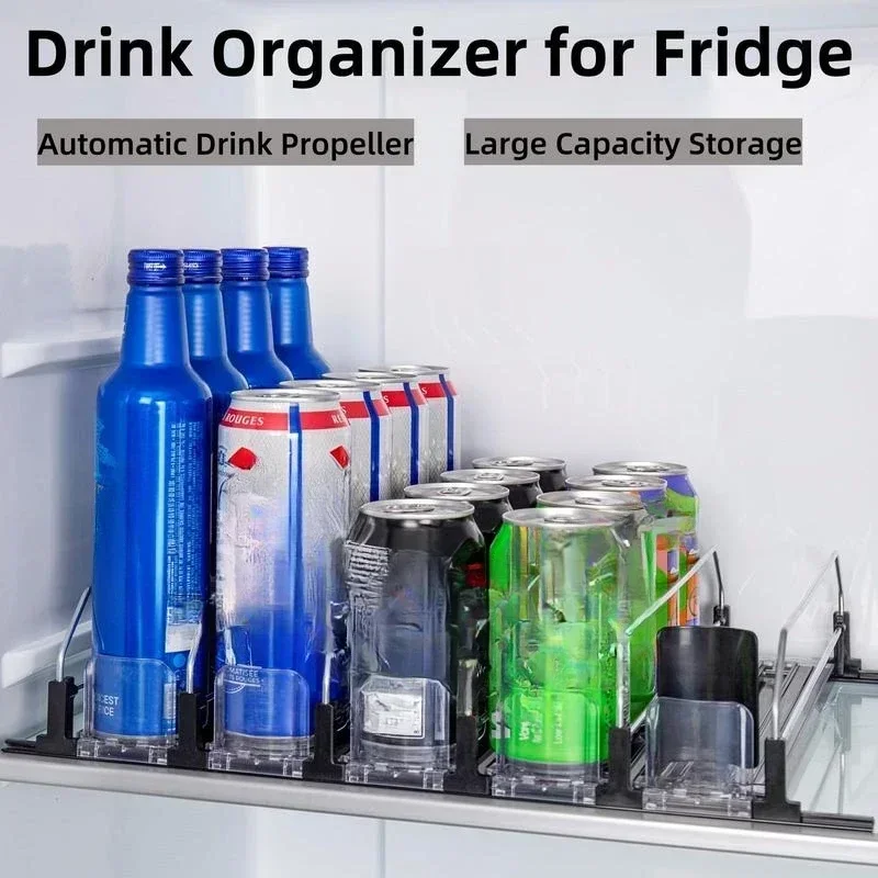 Drink Organizer for Fridge, Soda Can Dispenser for Refrigerator, Self-pushing Fridge Beverage Organizer with Damper, Adjustable
Drink Organizer for Fridge, Soda Can Dispenser for Refrigerator, Self-pushing Fridge Beverage Organizer with Damper, Adjustable
