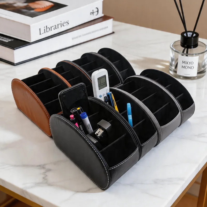 New Arrival Living Room Remote Control PU Storage Box Bedside Table Sundries Cosmetics Tools Storage Container
New Arrival Living Room Remote Control PU Storage Box Bedside Table Sundries Cosmetics Tools Storage Container