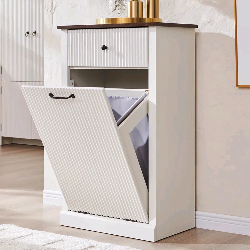 !@Combohome Wood Tilt Out Laundry Hamper Cabinet with Drawer,White
!@Combohome Wood Tilt Out Laundry Hamper Cabinet with Drawer,White