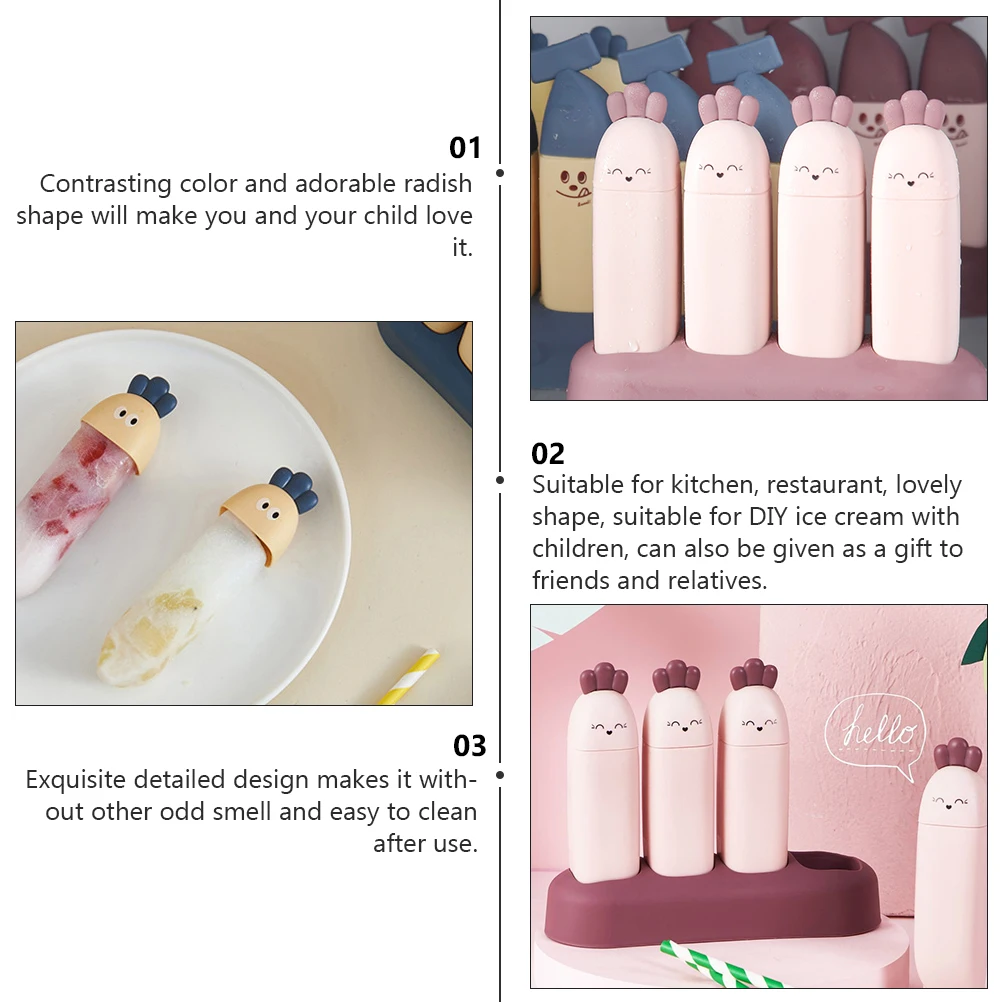 2 Sets Ice Cream Molds DIY Reusable Blue Cartoon Turnip Shape Stick Kids Kitchen Gifts Popsicles Maker Food Grade PP Material
2 Sets Ice Cream Molds DIY Reusable Blue Cartoon Turnip Shape Stick Kids Kitchen Gifts Popsicles Maker Food Grade PP Material