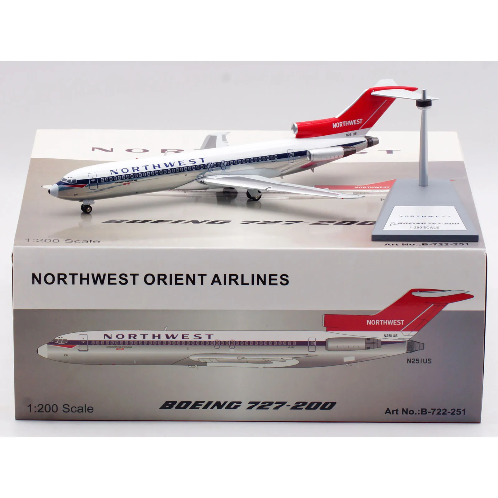 B-722-251 Alloy Collectible Plane Gift B-Models 1:200 Northwest Orient Airlines Boeing B727-200 Diecast Aircraft Model N251US
B-722-251 Alloy Collectible Plane Gift B-Models 1:200 Northwest Orient Airlines Boeing B727-200 Diecast Aircraft Model N251US