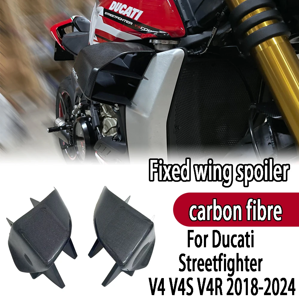 For Ducati Street Fighter V4 V4S V4R 2018-2024 2023Carbon fiber spoiler fixed wing aerodynamic fixed hood motorcycle accessories
For Ducati Street Fighter V4 V4S V4R 2018-2024 2023Carbon fiber spoiler fixed wing aerodynamic fixed hood motorcycle accessories