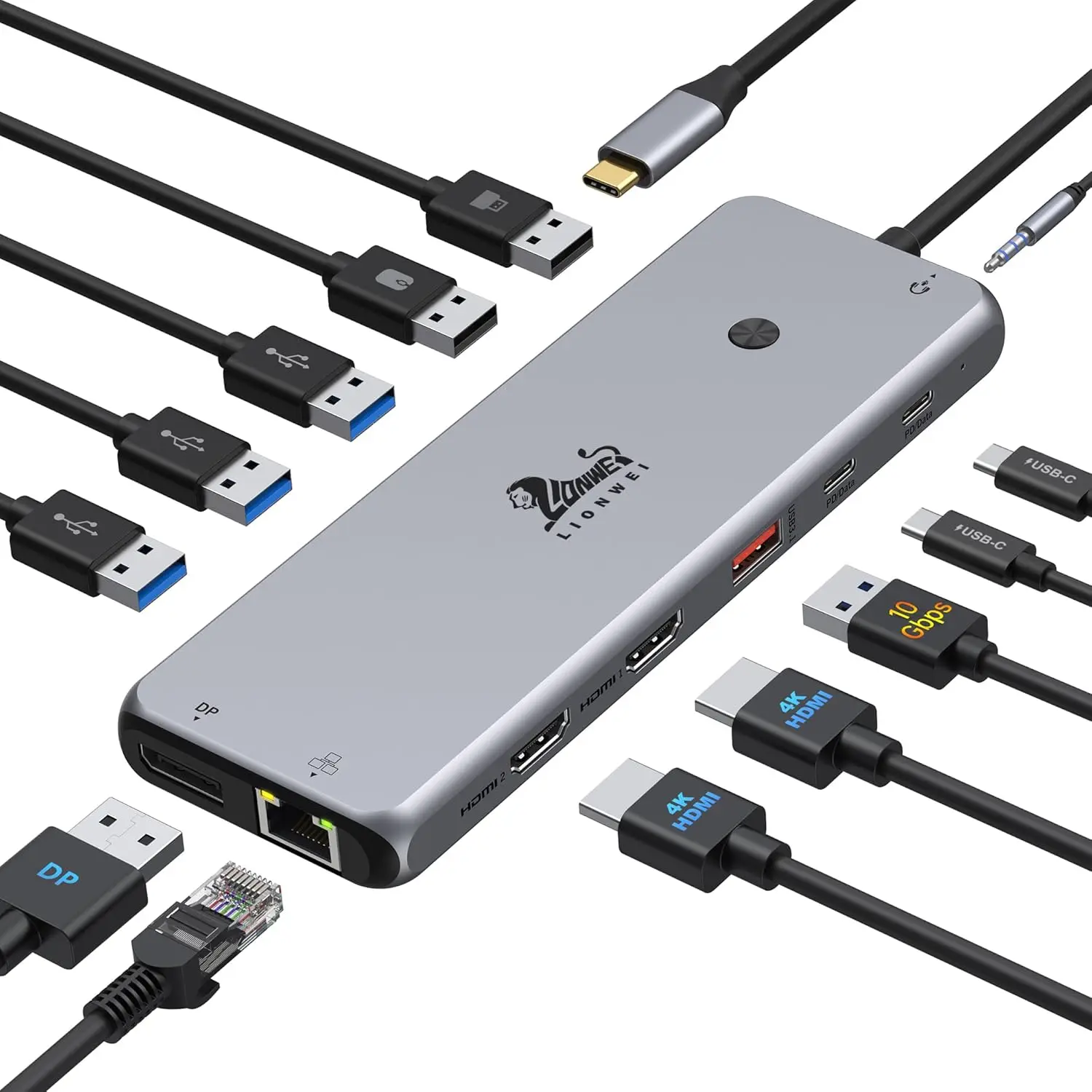 Док-станция USB C 13-в-1 с поддержкой двухмониторов, 8 портов, Ethernet, аудио для ноутбуков
Док-станция USB C 13-в-1 с поддержкой двухмониторов, 8 портов, Ethernet, аудио для ноутбуков