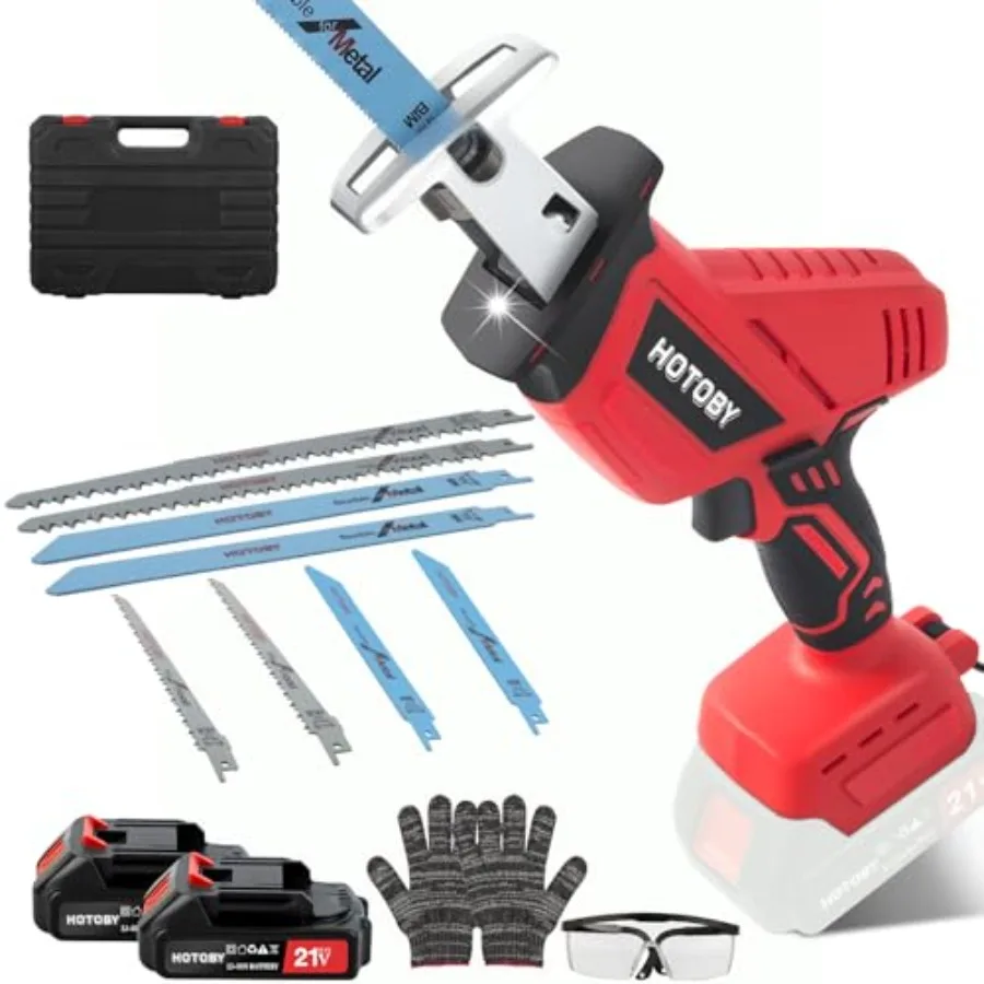 Reciprocating Saw Cordless Electric Reciprocating Saw with 2 Batteries Includeds 8 Blades Kit Tool-free Blade Change Variable S
Reciprocating Saw Cordless Electric Reciprocating Saw with 2 Batteries Includeds 8 Blades Kit Tool-free Blade Change Variable S
