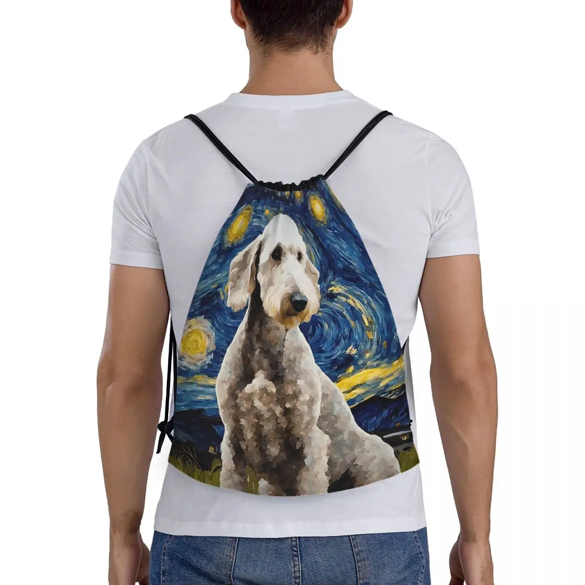 Bedlington Terrier Night Backpacks Fashion Drawstring Bundle Pocket Sports Bag Book Bags for Travel Students
Bedlington Terrier Night Backpacks Fashion Drawstring Bundle Pocket Sports Bag Book Bags for Travel Students