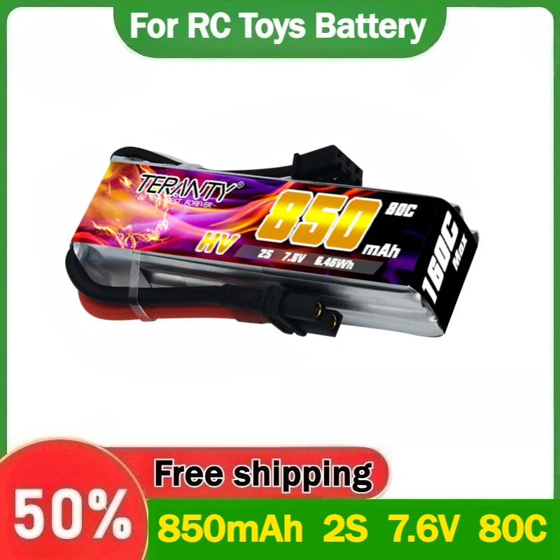【Улучшенная】Аккумулятор LiPo TREANTY 850 мАч 2S 7.6В 80C HV для радиоуправляемых кроссоверов, авиамоделей, FPV и игрушек, перезаряжаемый
【Улучшенная】Аккумулятор LiPo TREANTY 850 мАч 2S 7.6В 80C HV для радиоуправляемых кроссоверов, авиамоделей, FPV и игрушек, перезаряжаемый