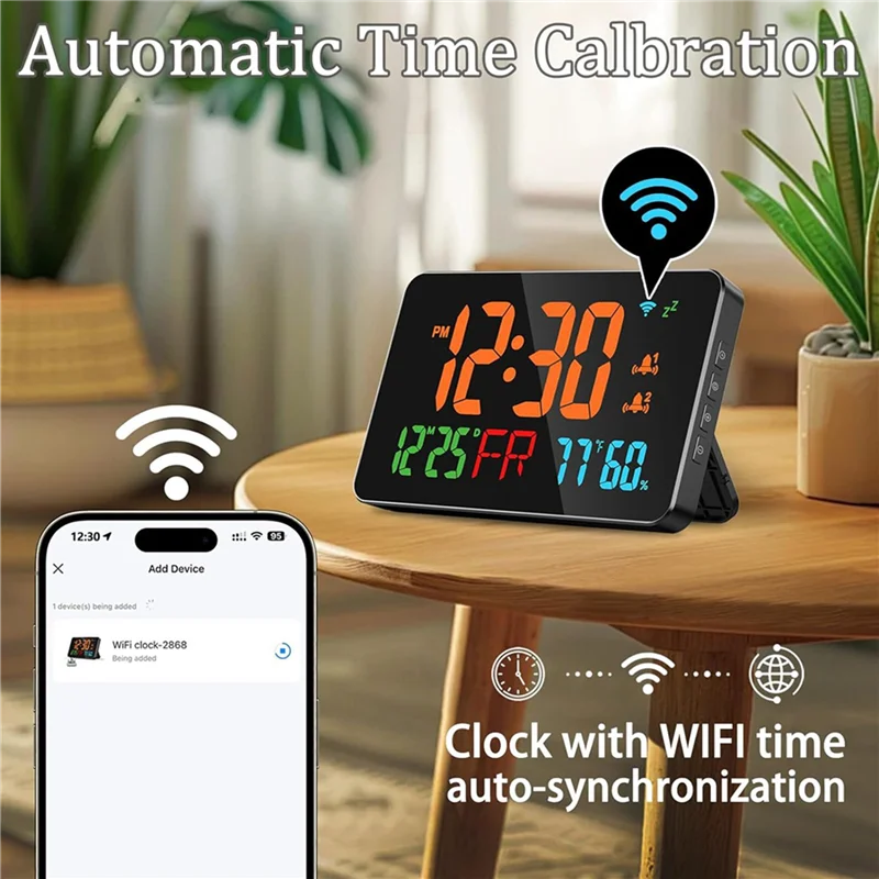 AB11-2X Цифровые часы-будильник Wi-Fi, очень большие буквы, температура и влажность, календарь, неделя, B
AB11-2X Цифровые часы-будильник Wi-Fi, очень большие буквы, температура и влажность, календарь, неделя, B