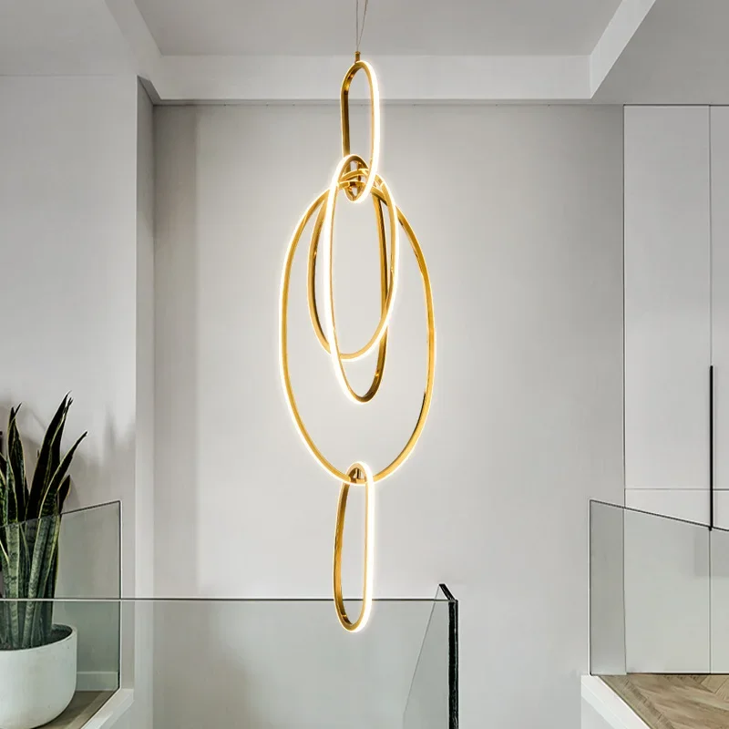 Modern Multi-layer Golden Ring LED Chandelier Art Stainless Steel Pendant Lamp Home Bedroom Living Room Staircase Lighting
Modern Multi-layer Golden Ring LED Chandelier Art Stainless Steel Pendant Lamp Home Bedroom Living Room Staircase Lighting