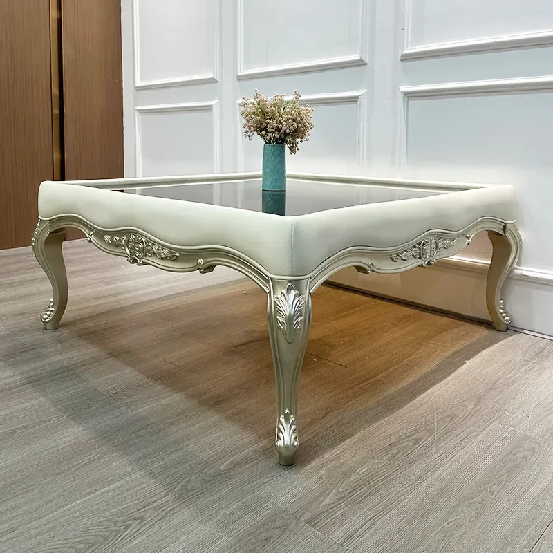 American retro solid wood square living room home light luxury old glass French high-end tea table
American retro solid wood square living room home light luxury old glass French high-end tea table