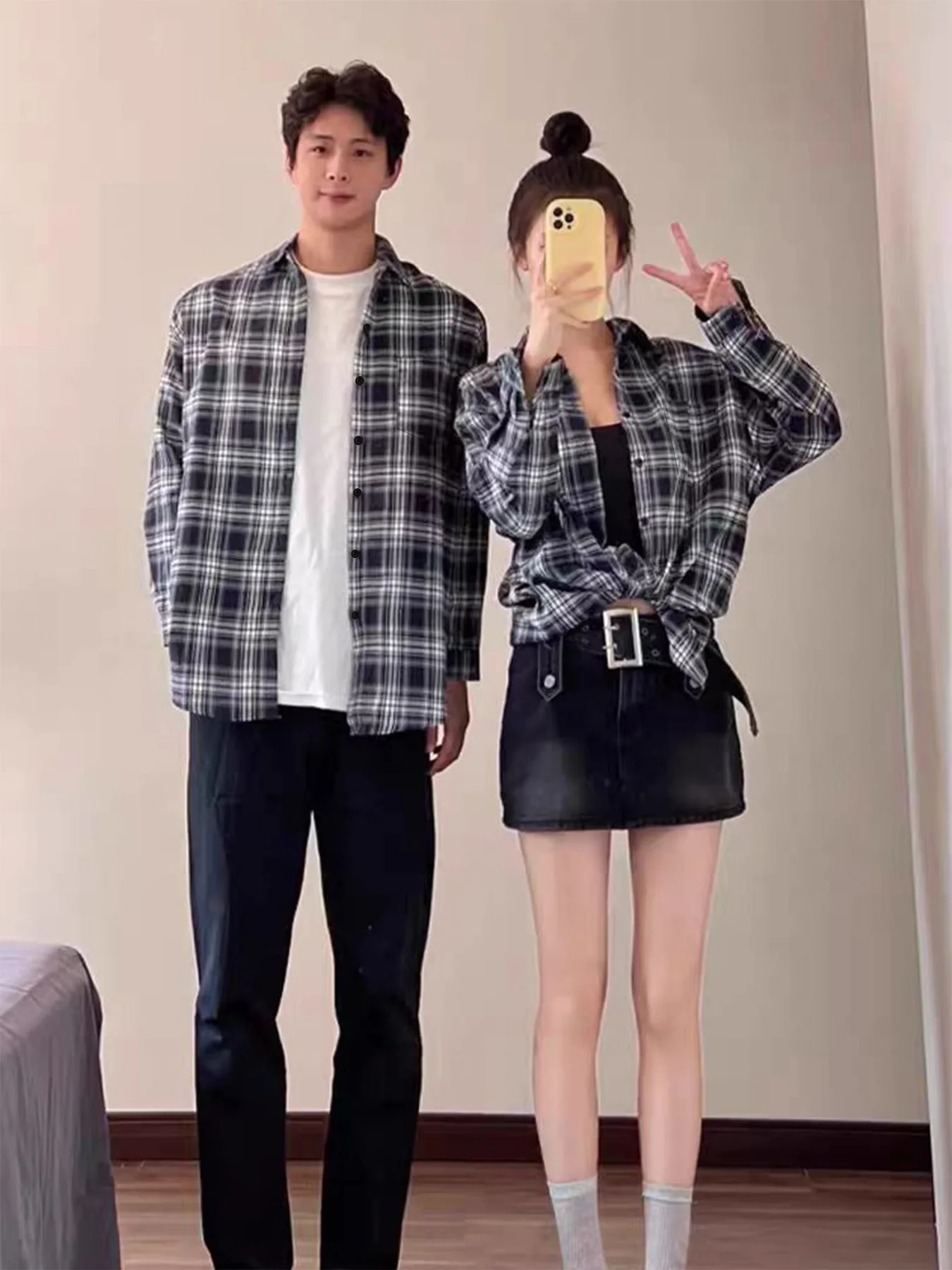 American vintage plaid shirt, spring and autumn version, unisex long-sleeve shirt for wearing outside
American vintage plaid shirt, spring and autumn version, unisex long-sleeve shirt for wearing outside