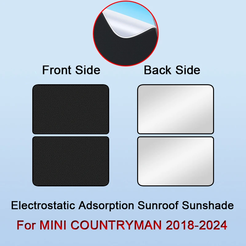 Car Electrostatic Adsorption Sunroof Sunshade For MINI COUNTRYMAN 2018-2023 2024 Heat Insulation Skylight Sticker Accessories
Car Electrostatic Adsorption Sunroof Sunshade For MINI COUNTRYMAN 2018-2023 2024 Heat Insulation Skylight Sticker Accessories