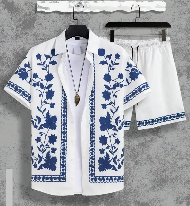 Hawaiian Shirt Set Men 3D Printed Blue White Porcelain Pattern Summer Fashion Casual Daily Oversized Shirt+shorts Two-Piece Set
Hawaiian Shirt Set Men 3D Printed Blue White Porcelain Pattern Summer Fashion Casual Daily Oversized Shirt+shorts Two-Piece Set
