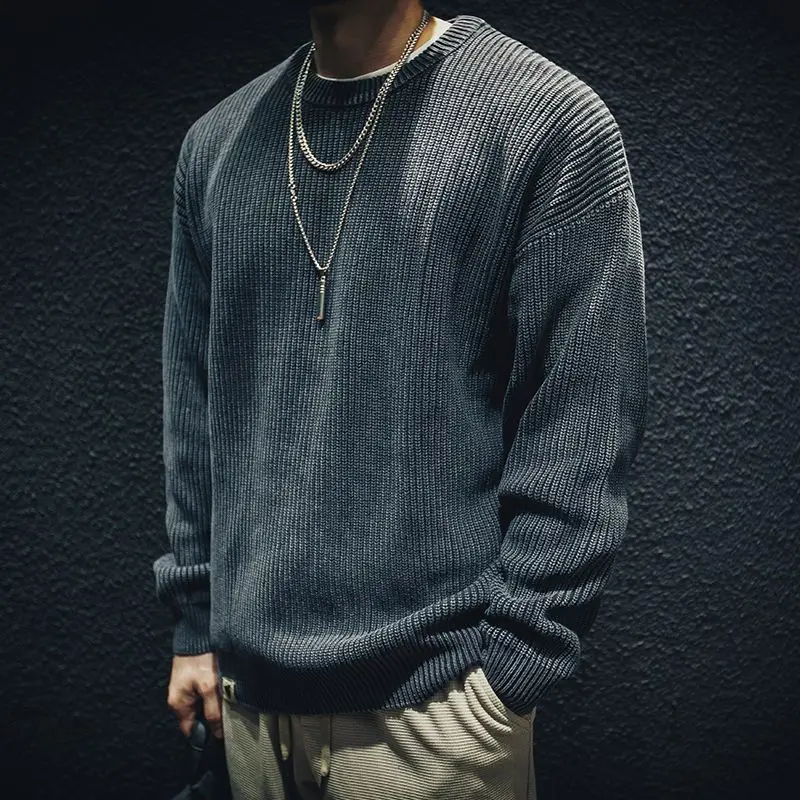 Loose Fit Men's Knitted Sweater Autumn Winter New Arrival Korean Sle Vintage Lazy Faion round Ne Overhead Base irt
Loose Fit Men's Knitted Sweater Autumn Winter New Arrival Korean Sle Vintage Lazy Faion round Ne Overhead Base irt