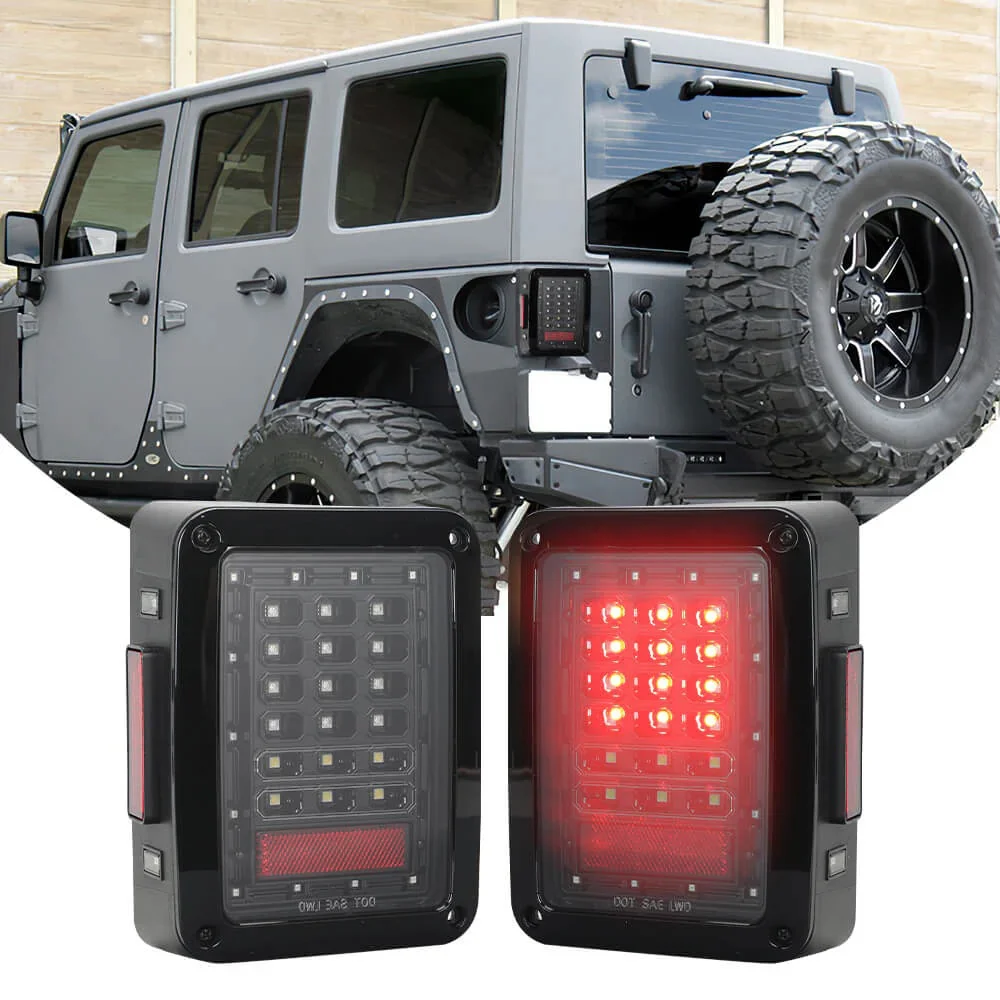 9W LED Tail Lights for Jeep Wrangler JK 2007-2016 with Brake/Runing/Reverse/Turn Singal Light Mode Smoked Car Lights Waterproof
9W LED Tail Lights for Jeep Wrangler JK 2007-2016 with Brake/Runing/Reverse/Turn Singal Light Mode Smoked Car Lights Waterproof