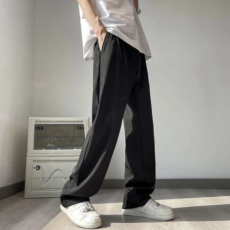 Мужские повседневные брюки из ледяного шелка свободного кроя в гонконгском стиле, летние, тонкие, с эластичным поясом, прямые, модные, для уличной моды
Мужские повседневные брюки из ледяного шелка свободного кроя в гонконгском стиле, летние, тонкие, с эластичным поясом, прямые, модные, для уличной моды
