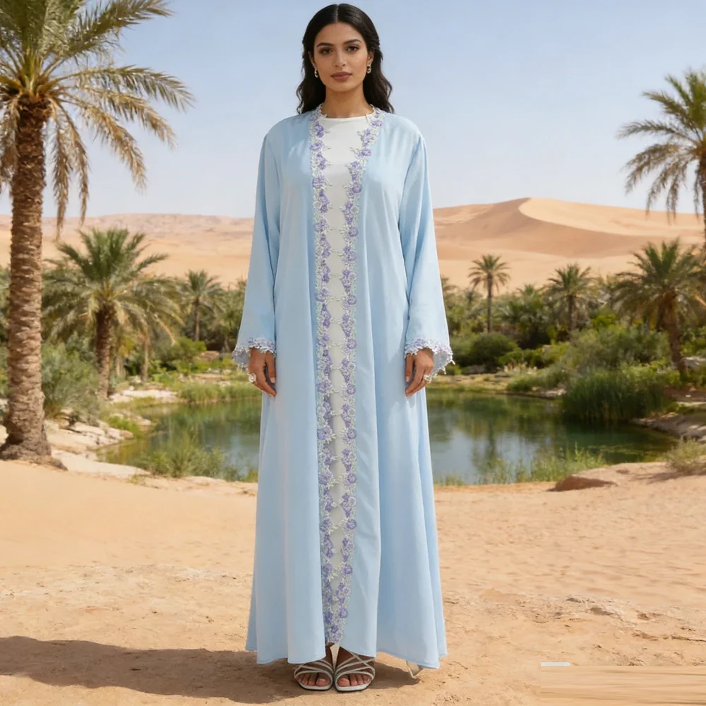 Ramadan Muslim Dress Women Embroidery Cardigan Dubai Open Abaya Kimono Robe Islam Clothing Turkey Kaftan Femme Kebaya Jalabiya
Ramadan Muslim Dress Women Embroidery Cardigan Dubai Open Abaya Kimono Robe Islam Clothing Turkey Kaftan Femme Kebaya Jalabiya
