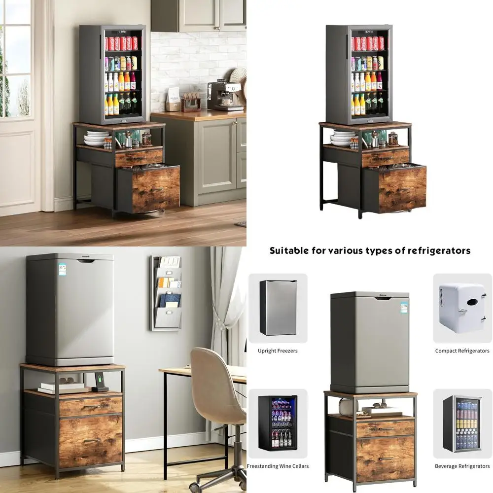 Rustic Brown Mini Fridge Stand with 3 Shelves, 21.3L x 22.7W, for Dorms, Apartments, Offices, and Bedrooms
Rustic Brown Mini Fridge Stand with 3 Shelves, 21.3L x 22.7W, for Dorms, Apartments, Offices, and Bedrooms