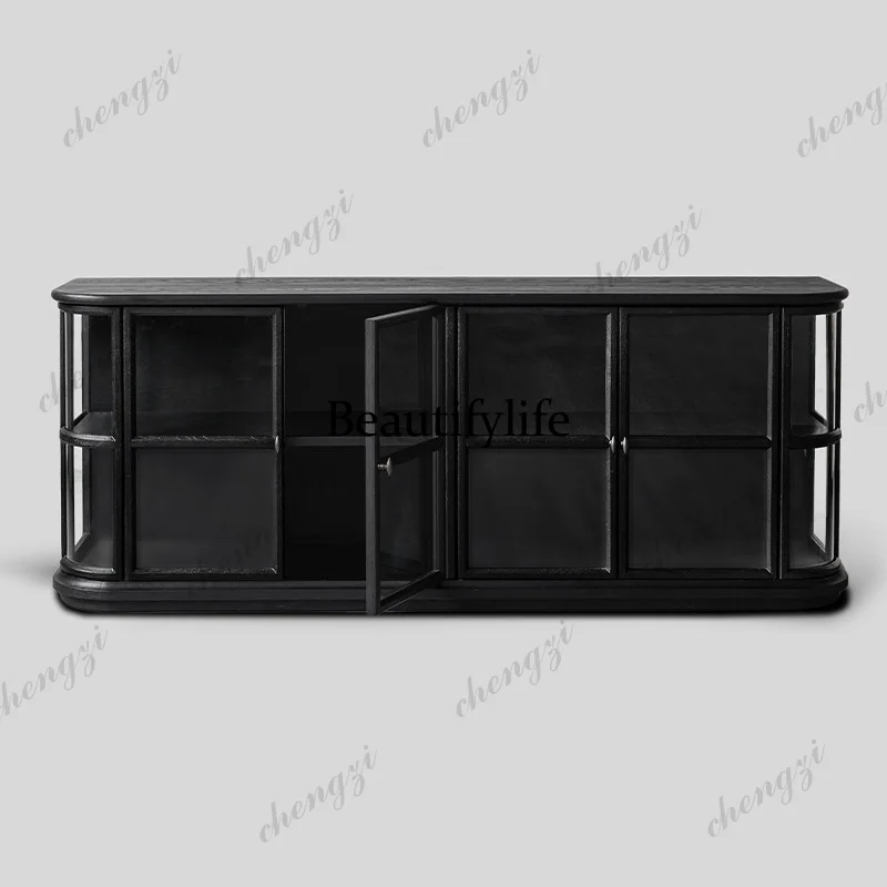 Medieval curved glass horizontal cabinet decorative solid wood low cabinet office file cabinet household
Medieval curved glass horizontal cabinet decorative solid wood low cabinet office file cabinet household