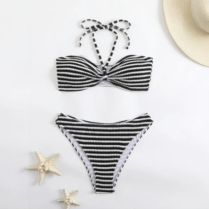 Sexy Striped Micro Bikini 2025 Trend Women Swimsuit Female Halter Swimwear Thong Bikinis Set Two-piece Beachwear Bathing Suit
Sexy Striped Micro Bikini 2025 Trend Women Swimsuit Female Halter Swimwear Thong Bikinis Set Two-piece Beachwear Bathing Suit