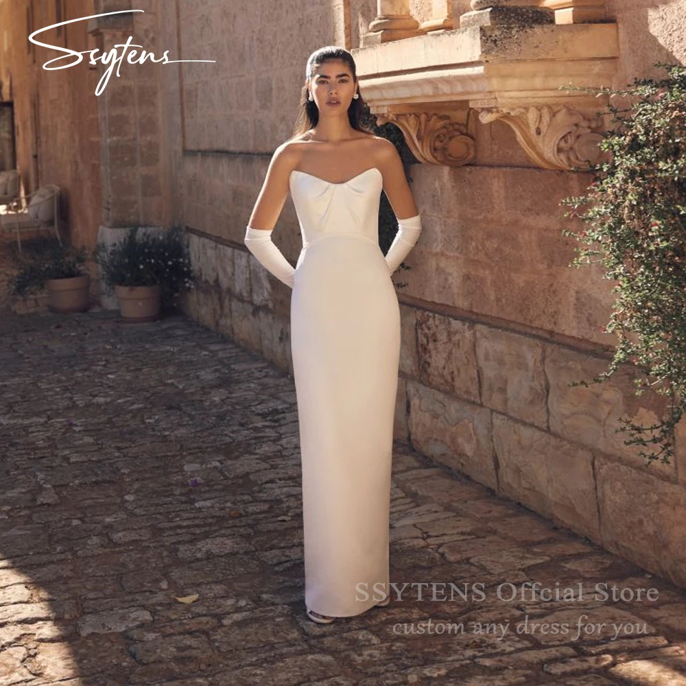 SSYTENS Simple Sheath V-Neck Wedding Dresses Women Satin Pleat Sleeves Open Back Bridal Party Gowns Vestidos De Noiva Customized
SSYTENS Simple Sheath V-Neck Wedding Dresses Women Satin Pleat Sleeves Open Back Bridal Party Gowns Vestidos De Noiva Customized