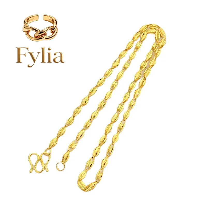 Fylia Jewelry Jin Yicheng Jewelry 24K Real Gold Jewelry Olive Beans Men and Women 9999 Necklace Accessories Gold Chain
Fylia Jewelry Jin Yicheng Jewelry 24K Real Gold Jewelry Olive Beans Men and Women 9999 Necklace Accessories Gold Chain