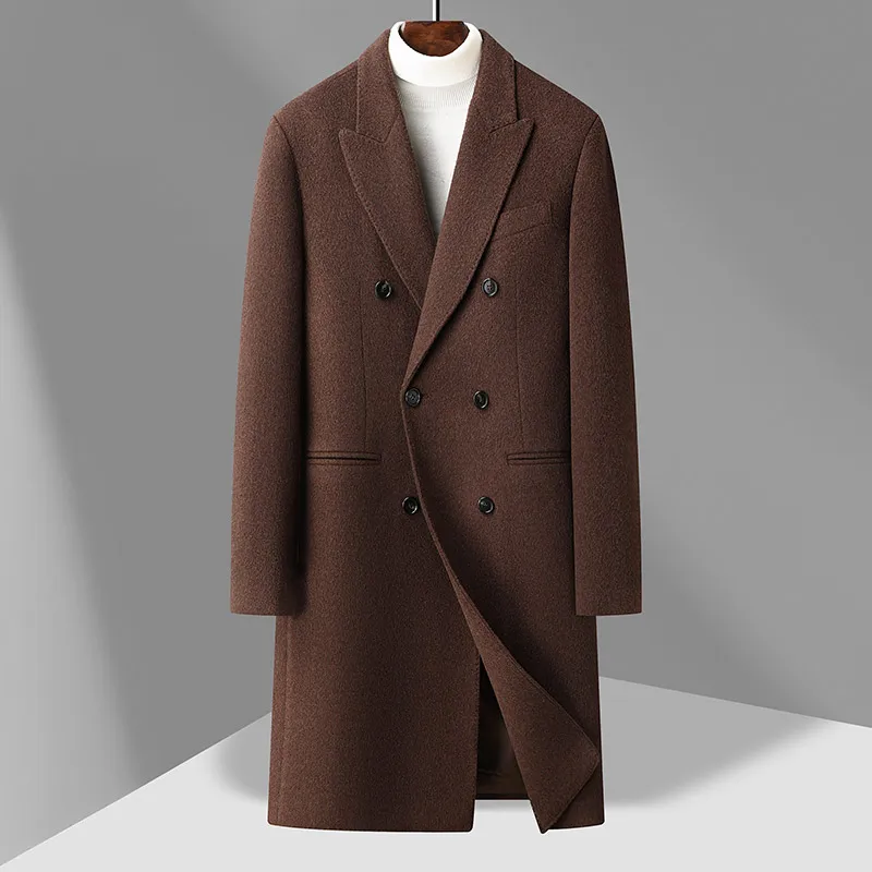 England Style Men Sheep Wool Coat Double Breasted Cashmere Overcoat Coffee Black Gray Back Slit Design Outerwear Winter Outfits
England Style Men Sheep Wool Coat Double Breasted Cashmere Overcoat Coffee Black Gray Back Slit Design Outerwear Winter Outfits