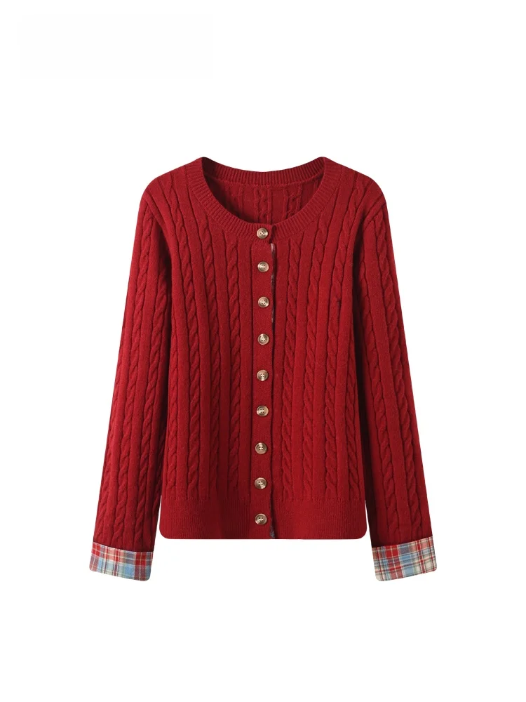 Casual Sle Long Sve round Ne Sweater Women's plus Size Spring New Red Top Trendy Splicing Design Comfortable Fit Knitwear
Casual Sle Long Sve round Ne Sweater Women's plus Size Spring New Red Top Trendy Splicing Design Comfortable Fit Knitwear