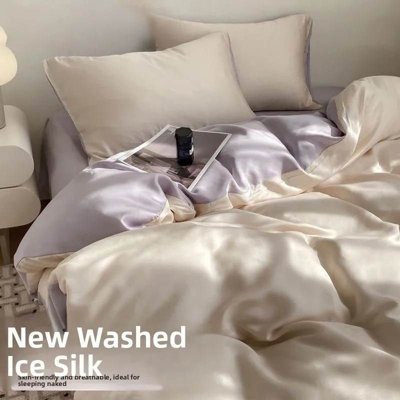 Ice Silk Bedding Three-Piece Set Summer Lightweight Non- Quilt Cover Dormitory Linens High Density Fabric Korean Style
Ice Silk Bedding Three-Piece Set Summer Lightweight Non- Quilt Cover Dormitory Linens High Density Fabric Korean Style