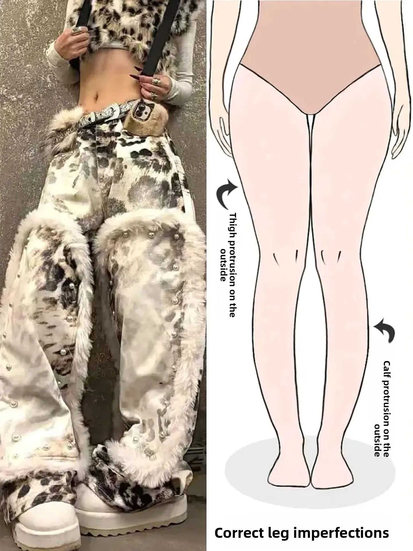 Retro American Faux Fur Patchwork Rivet Design Denim Pants Women's Autumn New Street Wide Leg Long Trousers Pear Shaped Body
Retro American Faux Fur Patchwork Rivet Design Denim Pants Women's Autumn New Street Wide Leg Long Trousers Pear Shaped Body