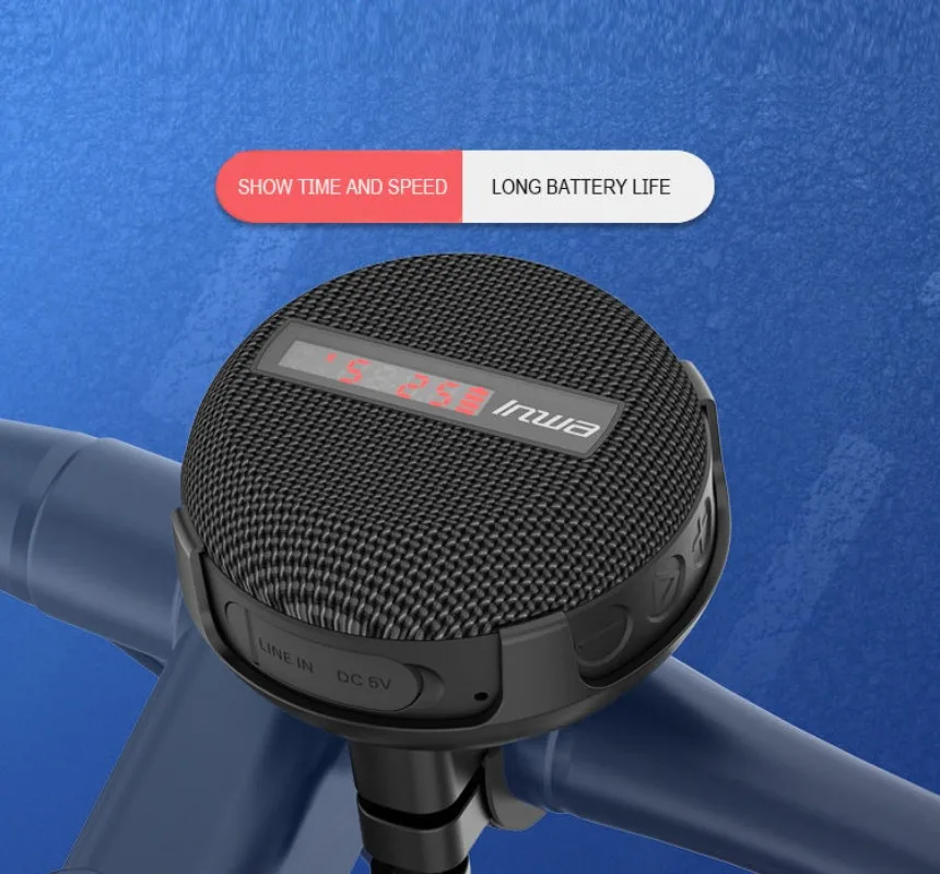 Умный беспроводной динамик с дисплеем скорости и времени Портативный водонепроницаемый и пыленепроницаемый уличный динамик для езды на велосипеде
Умный беспроводной динамик с дисплеем скорости и времени Портативный водонепроницаемый и пыленепроницаемый уличный динамик для езды на велосипеде