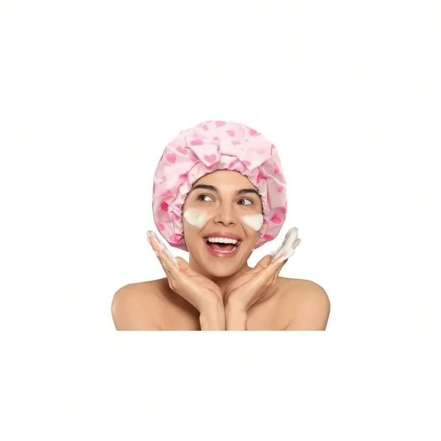 Luxury Silk Lined Shower Caps For Women Reusable Waterproof, Double Layered Large Bathing Hair Cap With Adjustable Elastic Stra
Luxury Silk Lined Shower Caps For Women Reusable Waterproof, Double Layered Large Bathing Hair Cap With Adjustable Elastic Stra