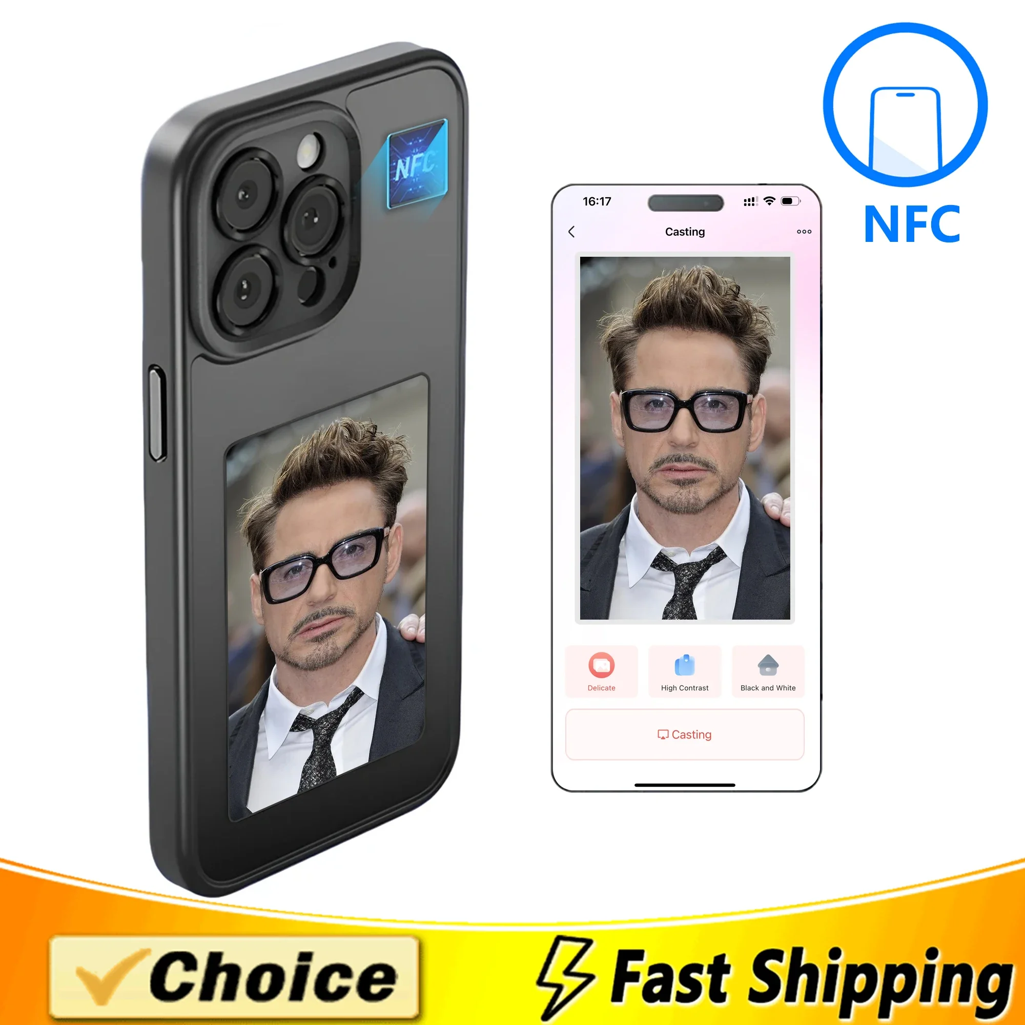 NFC Phone Case For iPhone 15 13 14 Pro Max Smart Eink Screen Refresh Selfie Photo Anime Character Team Leader Couple Phone Cover
NFC Phone Case For iPhone 15 13 14 Pro Max Smart Eink Screen Refresh Selfie Photo Anime Character Team Leader Couple Phone Cover