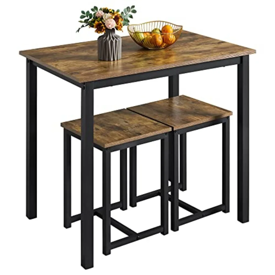 Industrial Dining Kitchen Table Set for 2 Breakfast Nook Table w/ 2 Stools for Dining Room Kitchen Small Space Rustic
Industrial Dining Kitchen Table Set for 2 Breakfast Nook Table w/ 2 Stools for Dining Room Kitchen Small Space Rustic