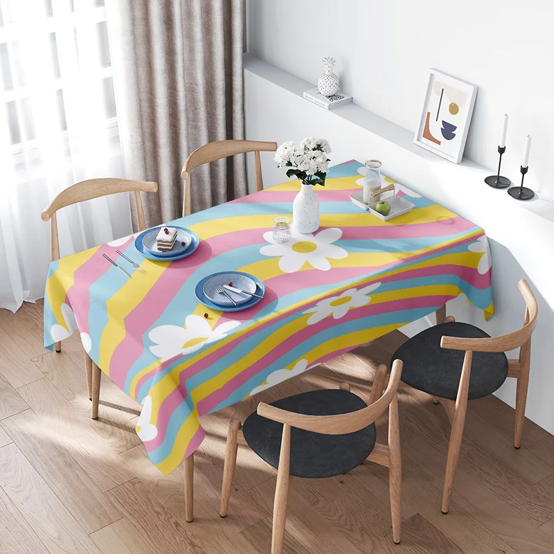 Colorful Flower Round Tablecloth, Striped Plastic Dining Cover, Home Decor Table Linens Set for Kitchen Party Decoration Yellow
Colorful Flower Round Tablecloth, Striped Plastic Dining Cover, Home Decor Table Linens Set for Kitchen Party Decoration Yellow