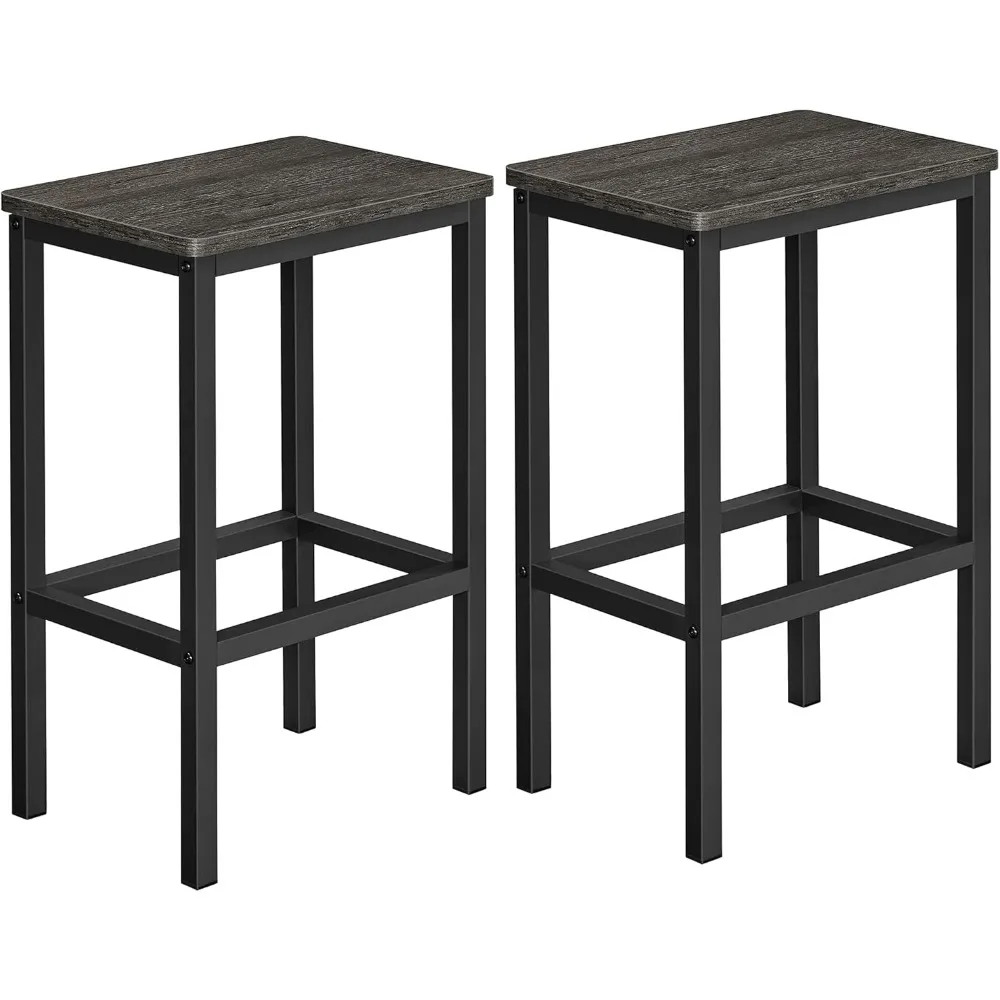 Bar Stools, Set of 2 Bar Chairs, Kitchen Breakfast Bar Stools with Footrest, Industrial in Living Room, Party Room, Charcoal Gr
Bar Stools, Set of 2 Bar Chairs, Kitchen Breakfast Bar Stools with Footrest, Industrial in Living Room, Party Room, Charcoal Gr