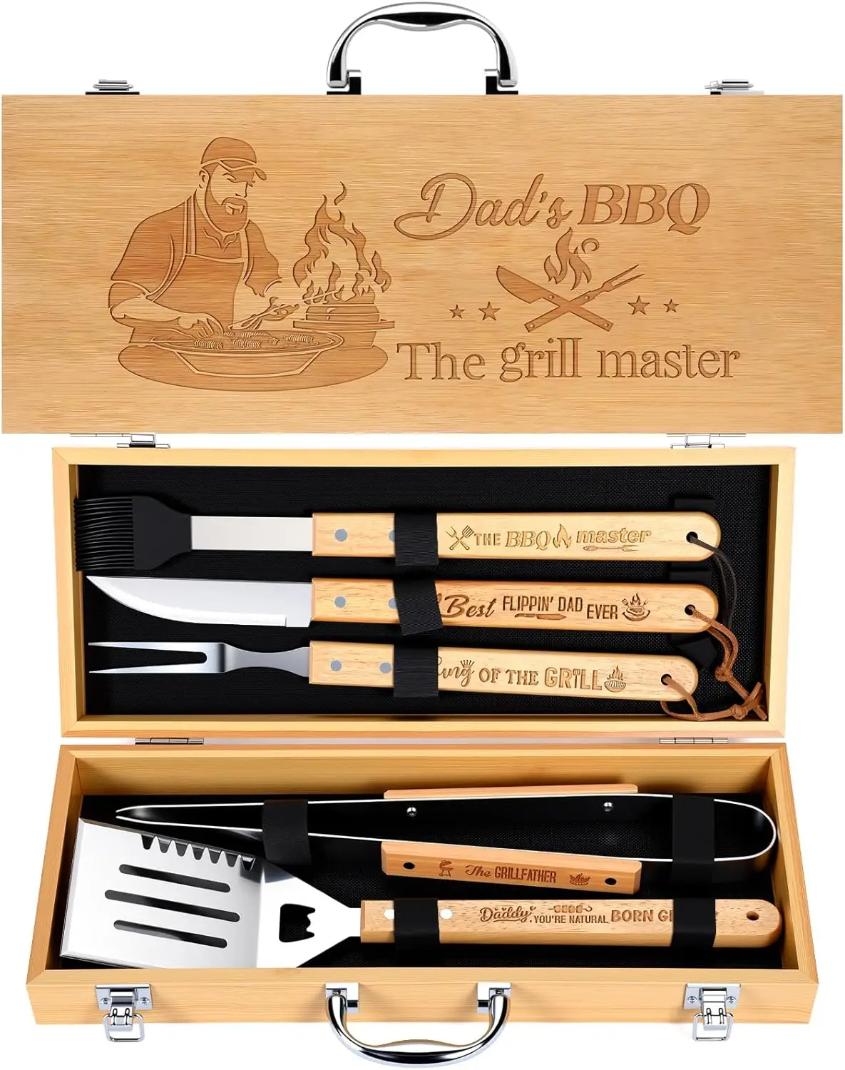 Grill Gifts for Dad, Fathers Day BBQ Gifts, Grilling Tools Accessories Kit Set for Papa Step Dad Grandpa Father's Day Ch
Grill Gifts for Dad, Fathers Day BBQ Gifts, Grilling Tools Accessories Kit Set for Papa Step Dad Grandpa Father's Day Ch