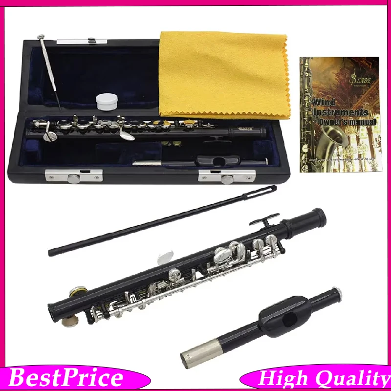 Black Piccolo Flute C Key Half-size Flute Instrument with Case Cleaning Cloth Silver Plated Keys Cupronickel Piccolo
Black Piccolo Flute C Key Half-size Flute Instrument with Case Cleaning Cloth Silver Plated Keys Cupronickel Piccolo