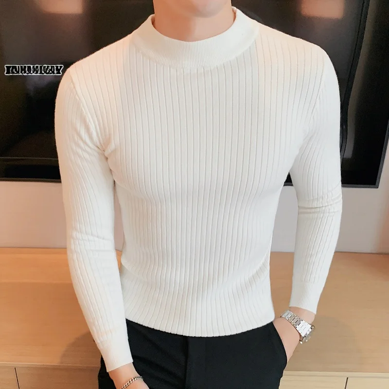 Мужской утепленный приталенный вязаный свитер с высоким воротником, белый, для повседневной носки зимой, комфортный, дышащий
Мужской утепленный приталенный вязаный свитер с высоким воротником, белый, для повседневной носки зимой, комфортный, дышащий