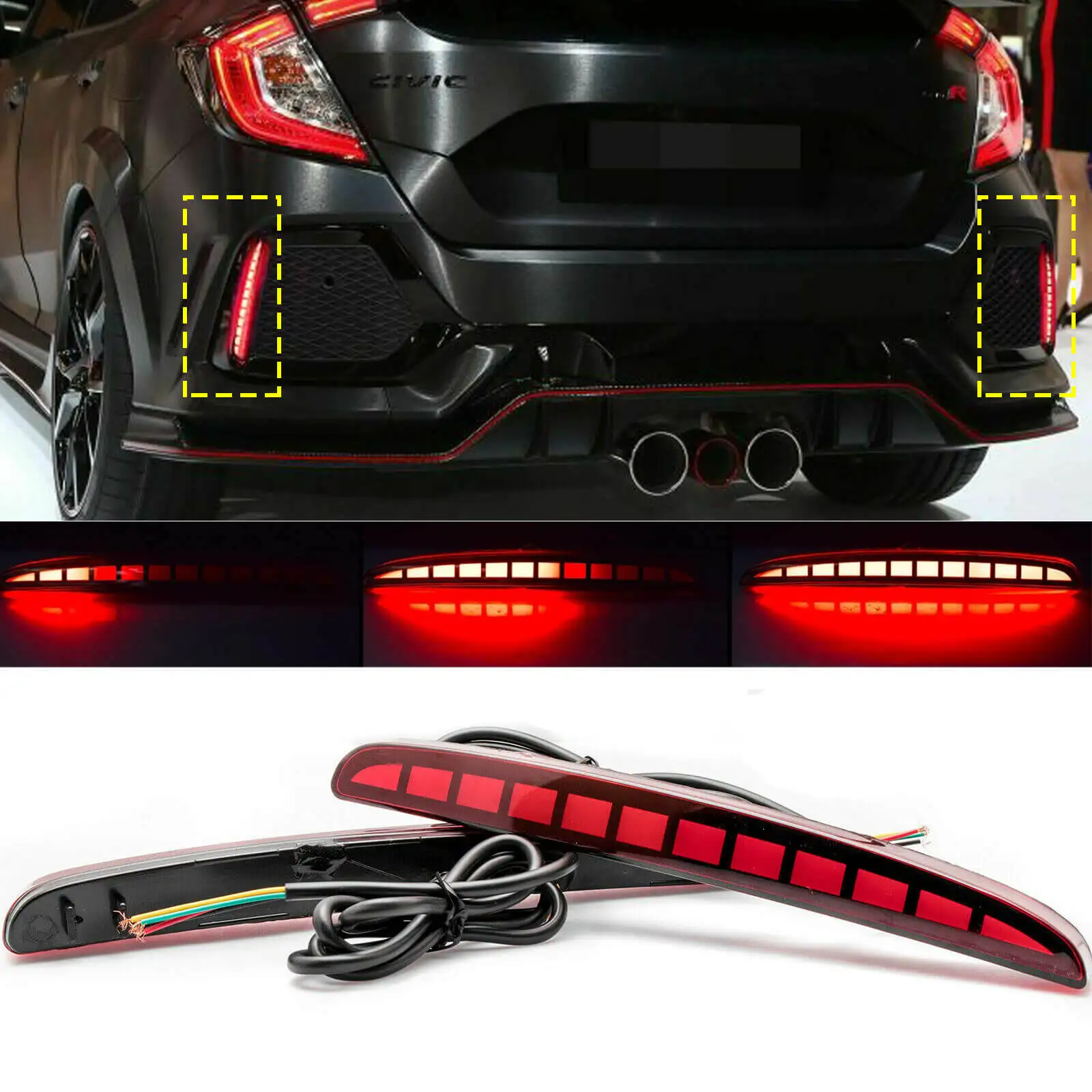 For Honda Civic 2017 2018 2019 2020 2021 LED Rear Bumper Reflector Lights Taillight Running/Brake/Sequential Turn Signal Lamp
For Honda Civic 2017 2018 2019 2020 2021 LED Rear Bumper Reflector Lights Taillight Running/Brake/Sequential Turn Signal Lamp
