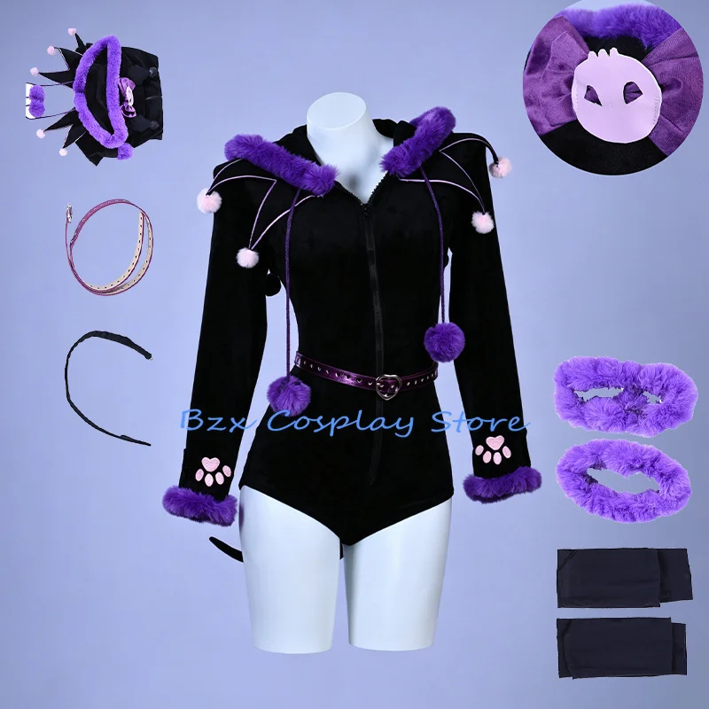 Anime Kuromi Cosplay Costume Woman Cute Hooded Jumpsuit Prop Tail Set Halloween Party Play Outfit Kuromi
Anime Kuromi Cosplay Costume Woman Cute Hooded Jumpsuit Prop Tail Set Halloween Party Play Outfit Kuromi