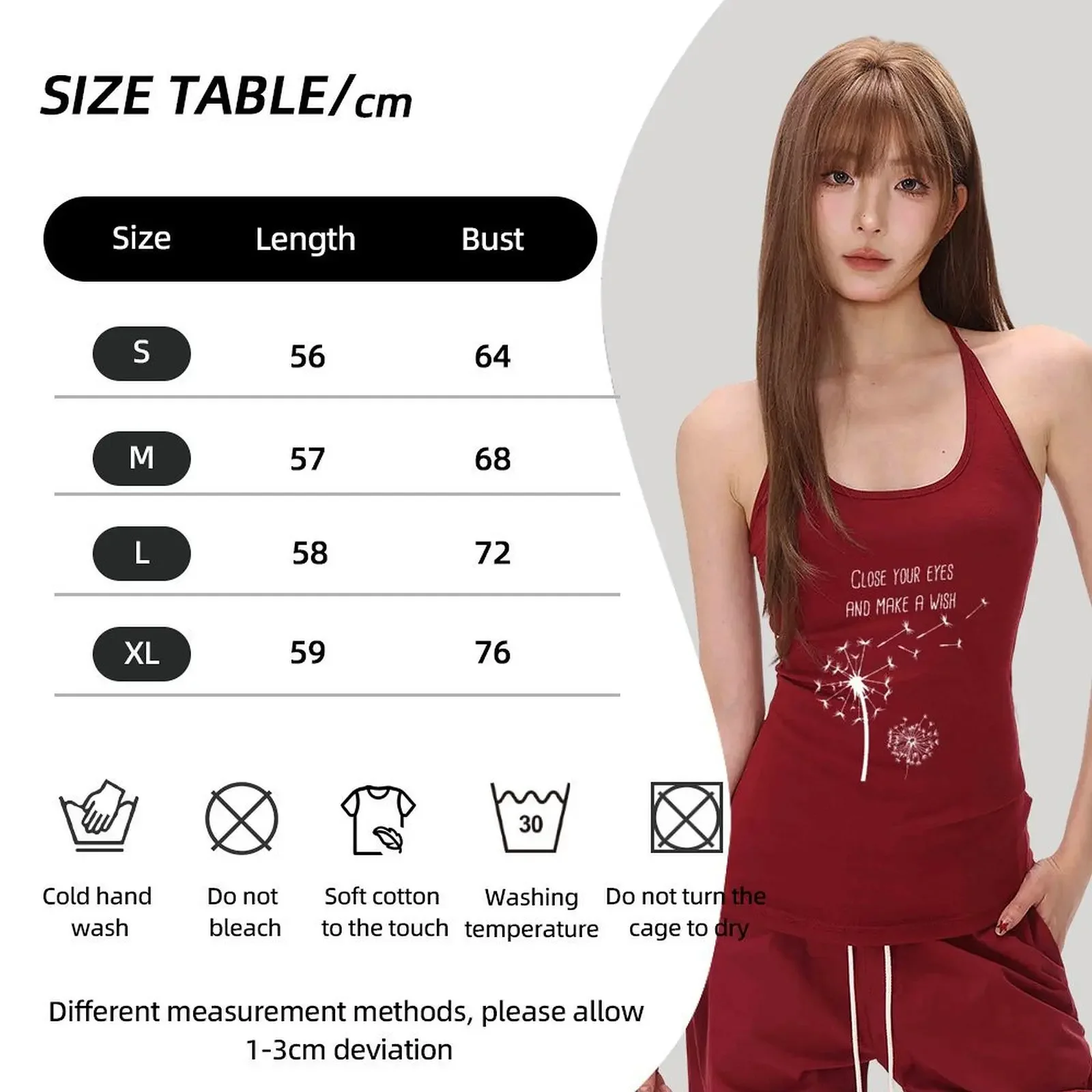 Summer Solid Color White Dandelion Pattern Sleeveless Claret Halter Neck Casual Vest Stylish Comfort Women's Fashion Lounge Top
Summer Solid Color White Dandelion Pattern Sleeveless Claret Halter Neck Casual Vest Stylish Comfort Women's Fashion Lounge Top