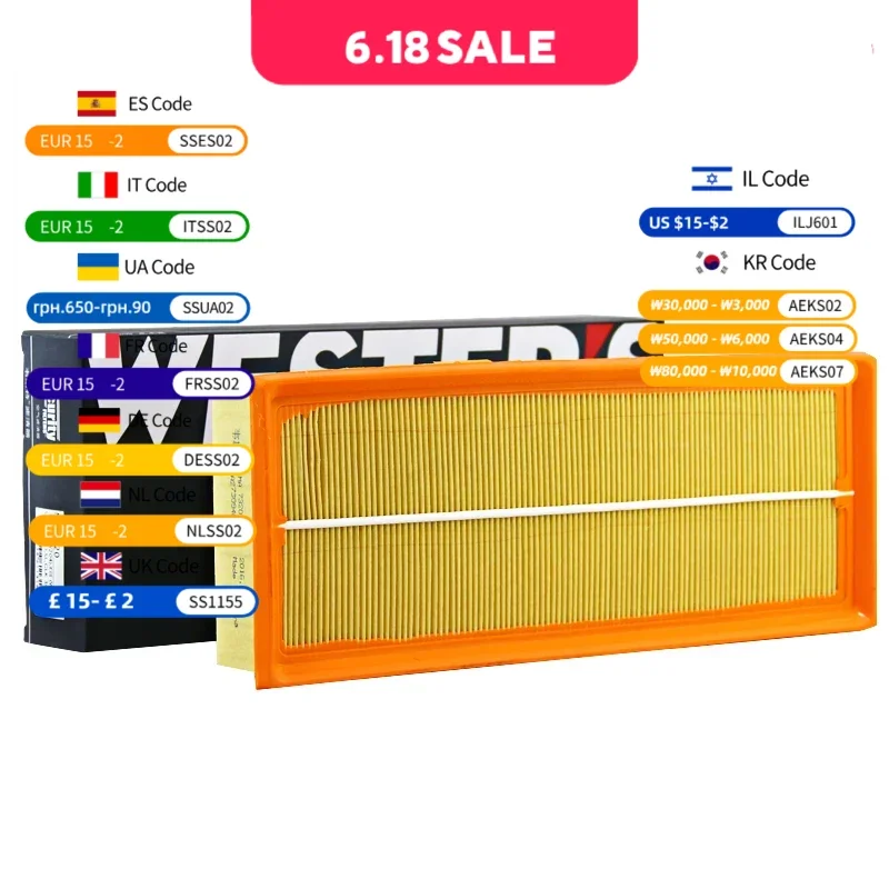 2PCs WESTGUARD Air Filter For MERCEDES-BENZ CLK CLS C-Class E GLK A1120940604 A2730940204 / 0404 A1120940004 C3698/3-2 MA7320
2PCs WESTGUARD Air Filter For MERCEDES-BENZ CLK CLS C-Class E GLK A1120940604 A2730940204 / 0404 A1120940004 C3698/3-2 MA7320