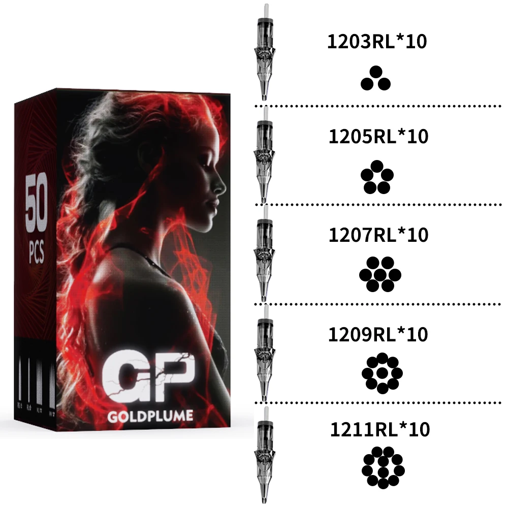 50 PCS/set, tattoo ink cartridge needles, tattoo needles, including 1203RL/1205RL/1207RL/1209RL/1211RL models in 10 packs, suitable for all tattoo machines
50 PCS/set, tattoo ink cartridge needles, tattoo needles, including 1203RL/1205RL/1207RL/1209RL/1211RL models in 10 packs, suitable for all tattoo machines