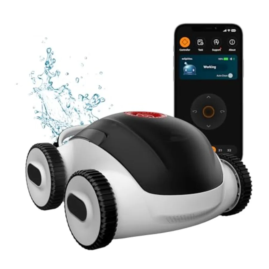 Cordless Robotic Pool Cleaner with App Control 240-Min Runtime Ultra-fine Dual Filter Suitable for Above/Ground Pools up to 1 0
Cordless Robotic Pool Cleaner with App Control 240-Min Runtime Ultra-fine Dual Filter Suitable for Above/Ground Pools up to 1 0