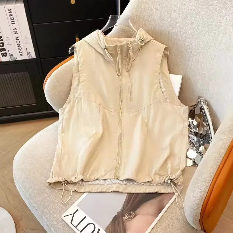 Women's Vest Jacket Spring Summer Fashion Be All-match Ladies Waistcoat Casual Double Zipper Female Sunscreen clothing Horse Cli
Women's Vest Jacket Spring Summer Fashion Be All-match Ladies Waistcoat Casual Double Zipper Female Sunscreen clothing Horse Cli