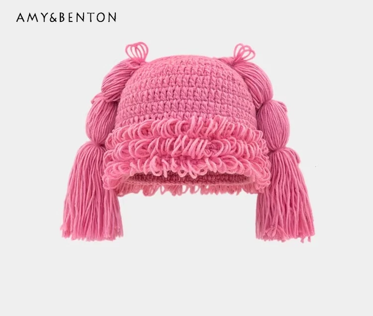 Japanese Style Cute Double Braids Pink Knitted Hat 2025 Women Autumn Winter Warm Sweet Soft Girl Wig Knitted Hat
Japanese Style Cute Double Braids Pink Knitted Hat 2025 Women Autumn Winter Warm Sweet Soft Girl Wig Knitted Hat