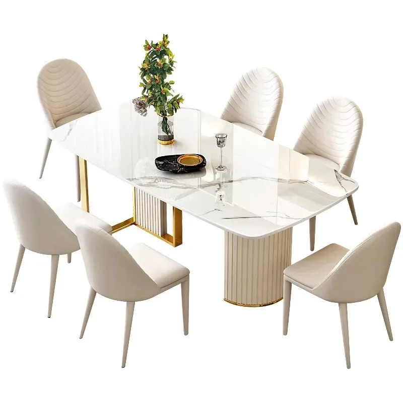 French slate dining household light luxury modern simple small apartment rice cream style rectangular Internet celebrity 
French slate dining household light luxury modern simple small apartment rice cream style rectangular Internet celebrity