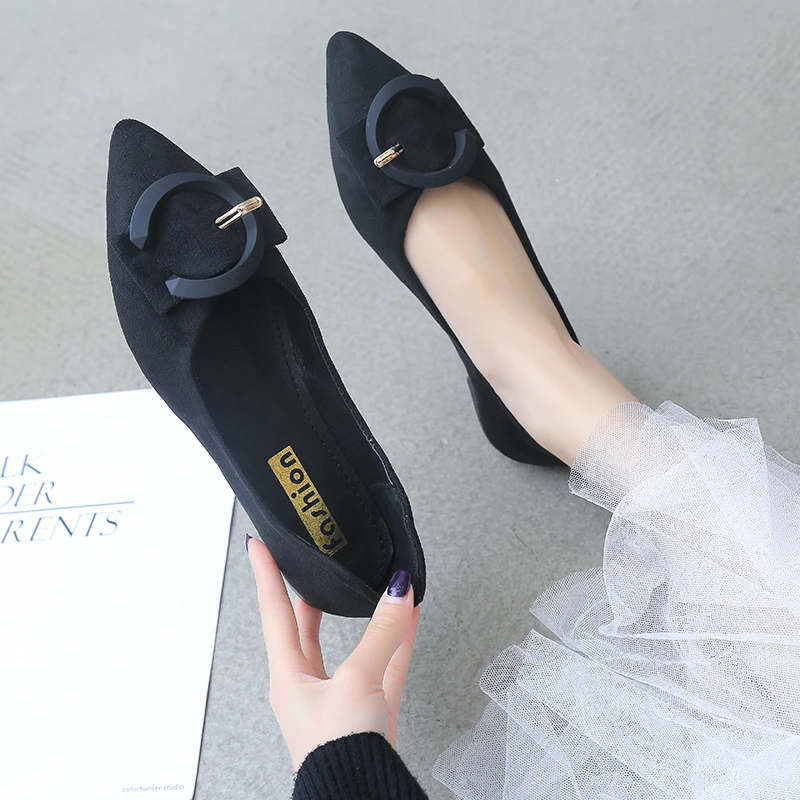 Fashion Women's Suede Flat Loafers, Pointed Toe Slip-On Shoes with Decorative Buckle, Plus Size 35-43 Available
Fashion Women's Suede Flat Loafers, Pointed Toe Slip-On Shoes with Decorative Buckle, Plus Size 35-43 Available